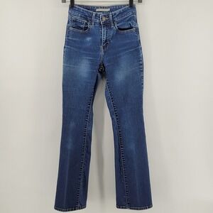 Levis 725 High Rise Bootcut Jeans Womens 25 Blue Denim Stretch Pants